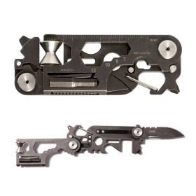 The New Combination Tool 30 In One Outdoor Folding Tool Survival Tool Second Generation (Color: Black)