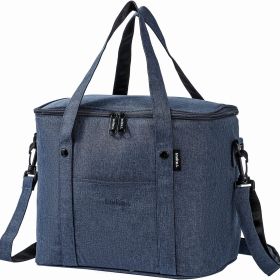 Reusable Large Lunch Cooler Box (Color: Navy Blue)